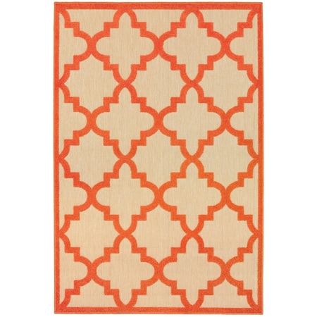 Oriental Weavers Cayman 660O9 4x6 Rectangle - Sand/ Orange-Polypropylene C660O9117165ST